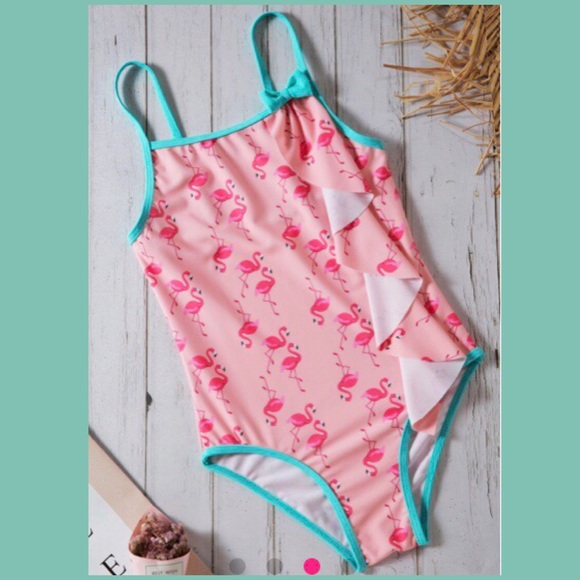 Other - 🎉HPx6🎉🦩Girls Flamingo One-Piece Swimsuit 🦩